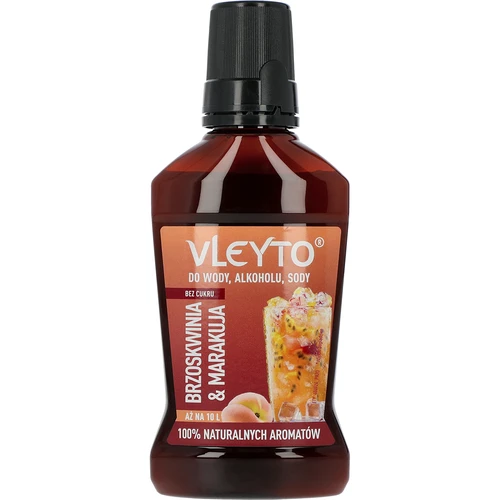 VLEYTO Breskva & Marakuja – okusna esencija s prirodnim aromama, 250 ml