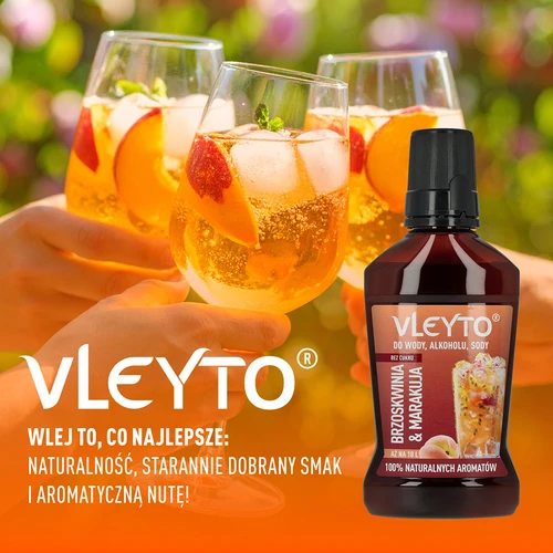 VLEYTO Breskva & Marakuja – okusna esencija s prirodnim aromama, 250 ml - 6