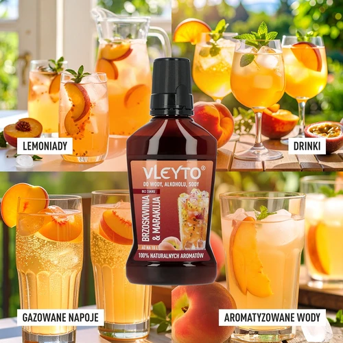 VLEYTO Breskva & Marakuja – okusna esencija s prirodnim aromama, 250 ml - 7