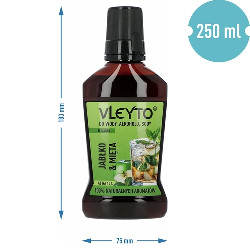 VLEYTO Menta & Jabuka – okusna esencija s prirodnim aromama, 250 ml - 5