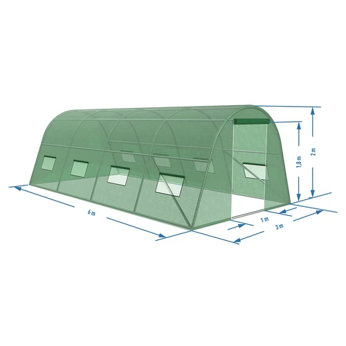 Vrtna staklenika (plastična) 3x6x2 m - 16