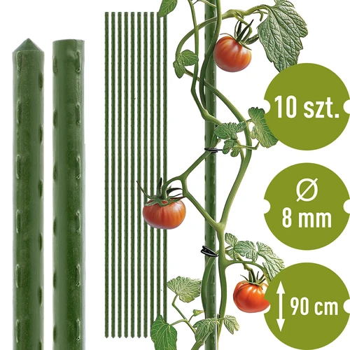 Vrtni kolci Bioogród – obloženi čelik, 0,9 m, fi 8 mm, 10 kom.