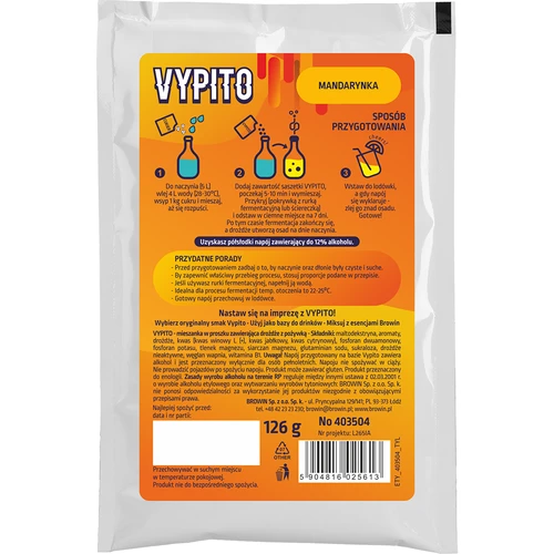 VYPITO 12%, vrećica za 18 drinkova - Mandarina, 126 g - 2