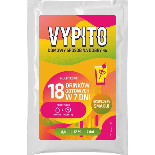 VYPITO 12%, vrećica za 18 koktela – Multitropic, 126 g