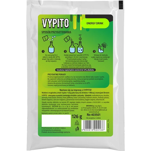 VYPITO 12%, vrećica za 18 pića - Energy drink, 126 g - 2