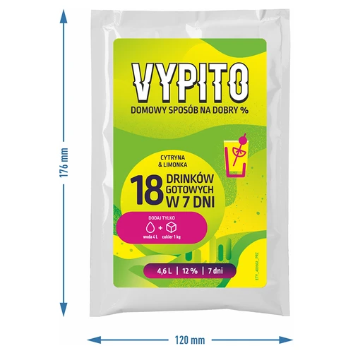 VYPITO 12%, vrećica za 18 pića - Limun & limeta, 126 g - 4