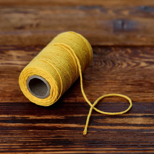 Žuta pamučna špaga 2 mm/55 m/100 g - 5