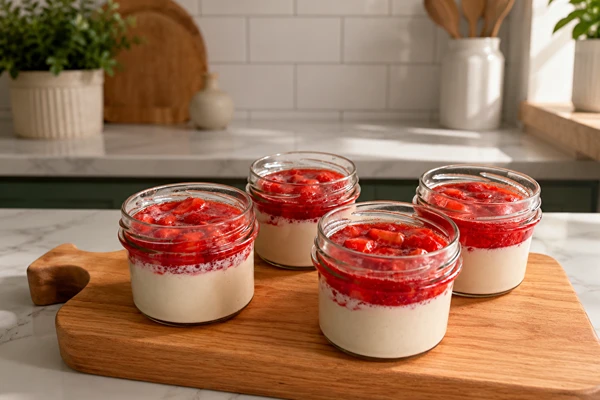 Veganska panna cotta s jagodama